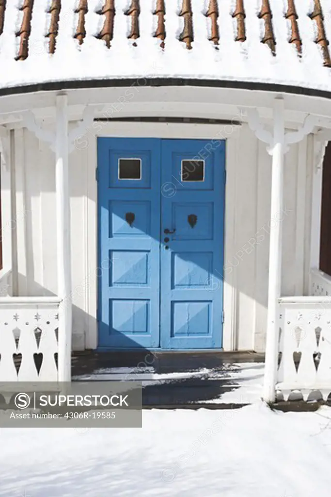 Porch and a blue door, Sweden.