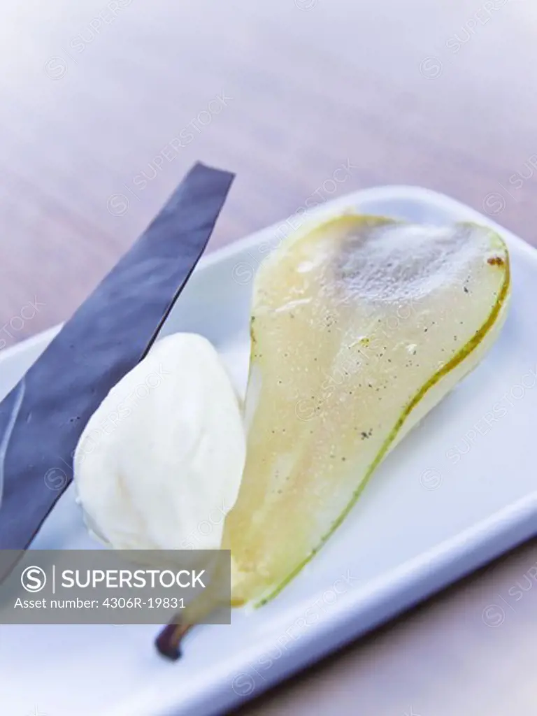 Dessert with pears, Sweden.