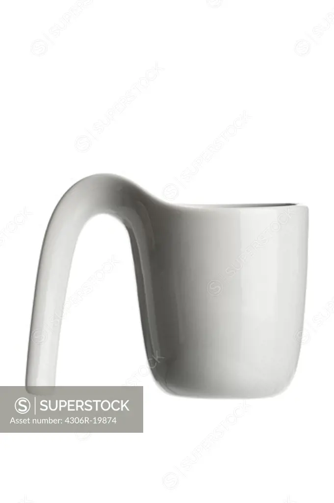 A white cup against white background.