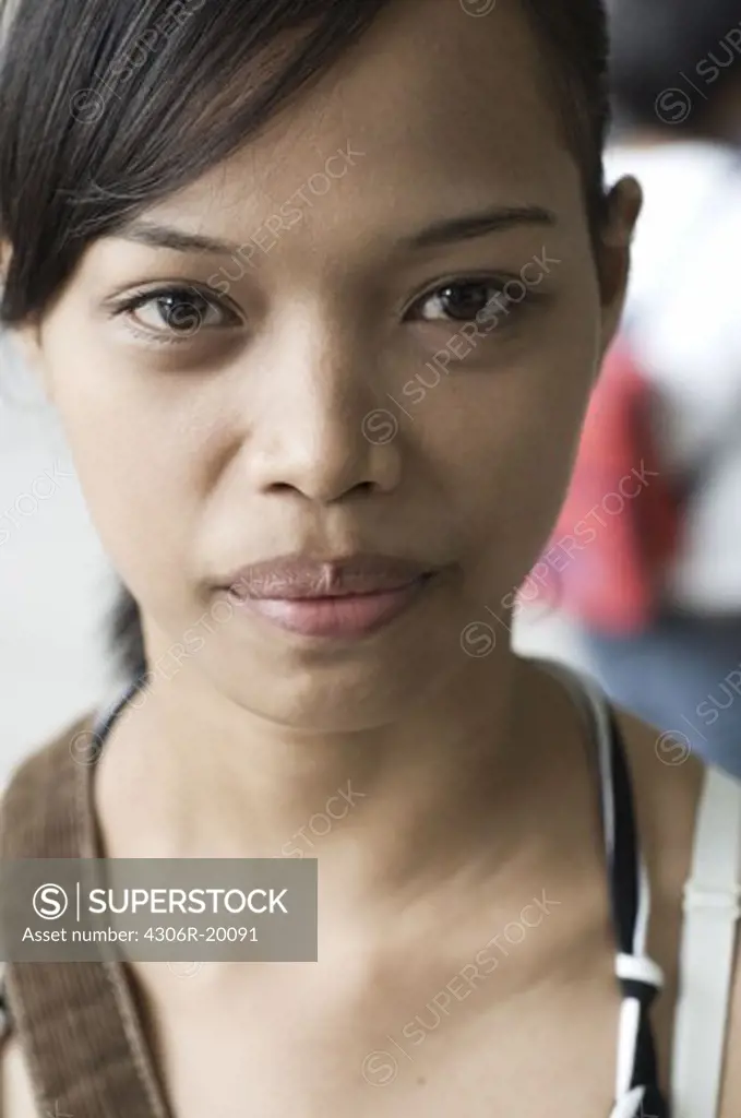 Portrait of a young woman, Manila, the Philippines.