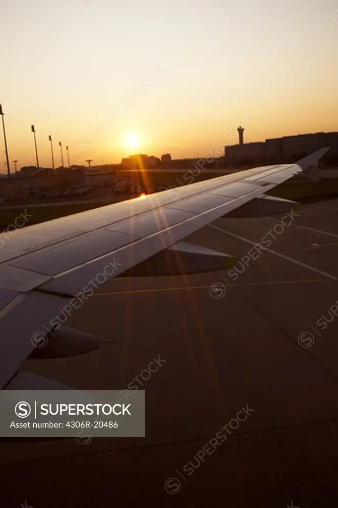 A wing on an aeroplane, France.