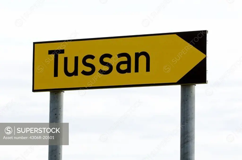A road sign, Tussan, Lofoten islands, Norway.