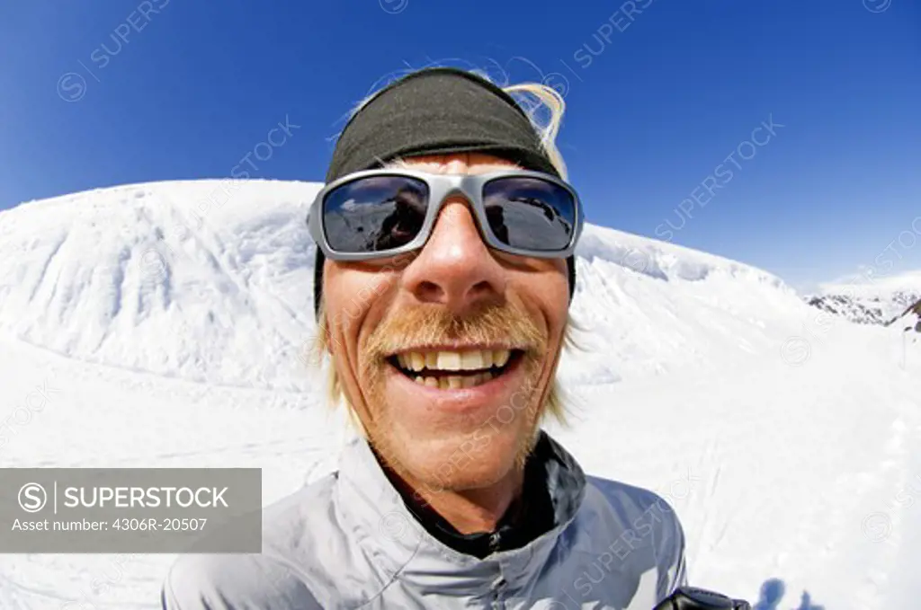 A moustached skier, Riksgransen, Sweden.