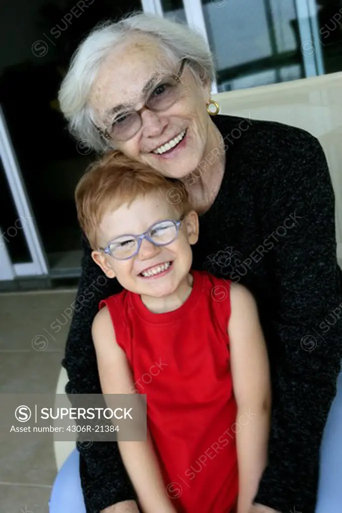 Portrait of a grandmother and a grandchild, Brazil.