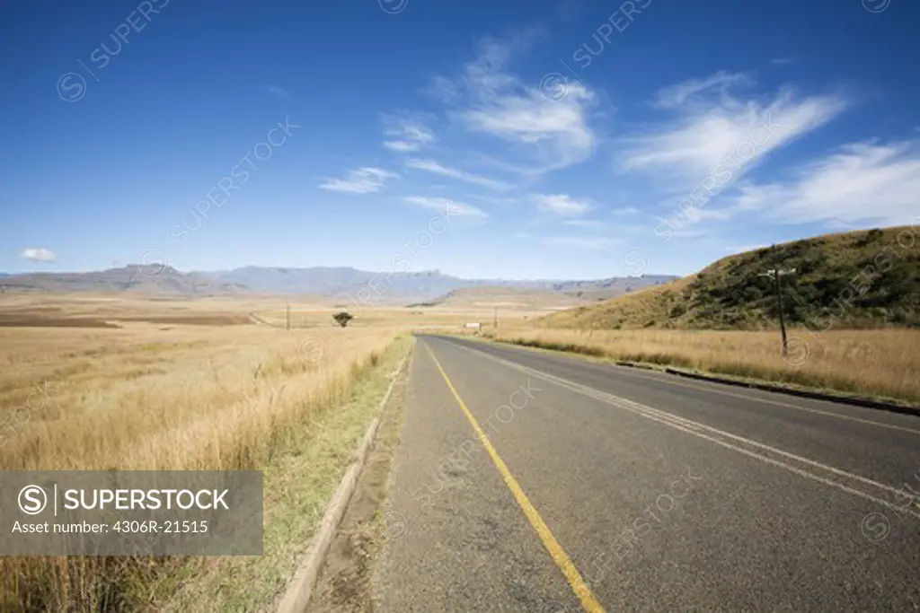 A road, the Drakensberg, South Africa.