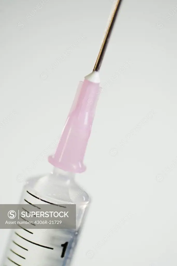 An injection needle, close-up.