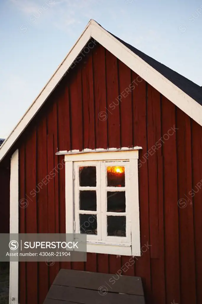 A red boathouse, Skane, Sweden.