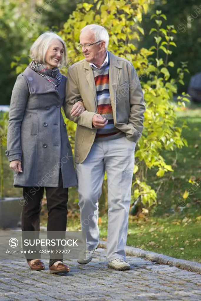 Senior couple taking a walk, Sweden.