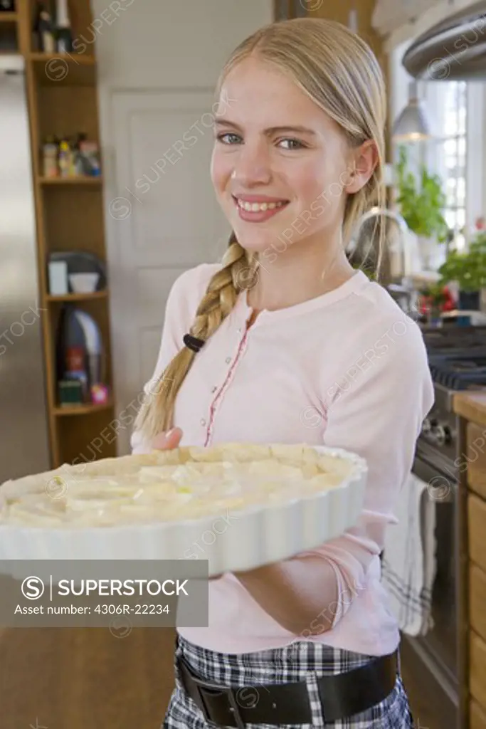 Girl with an unbaked apple-pie, Sweden.
