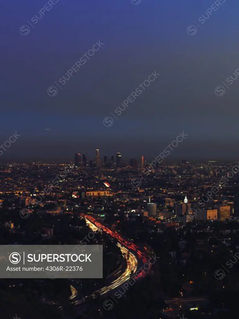 Los Angeles by night, USA.