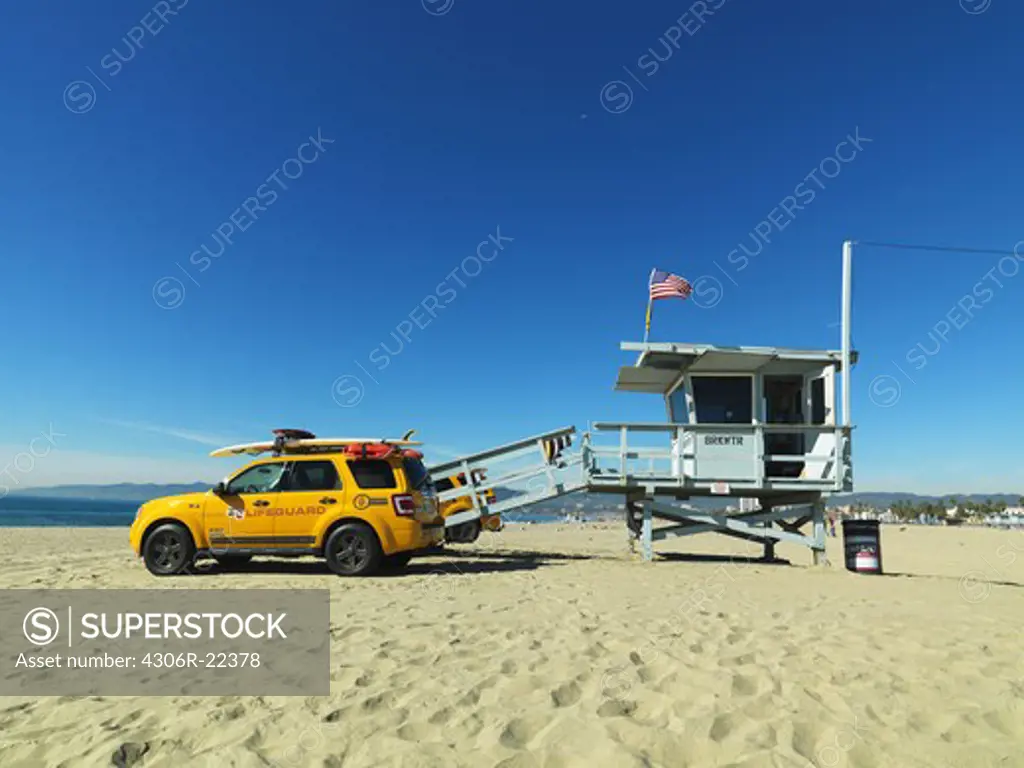 Lifeguard on Venice Beach, California, USA.