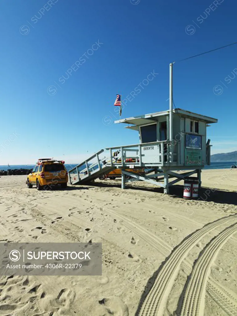 Lifeguard on Venice Beach, California, USA.