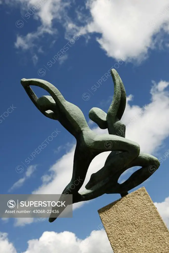 Sculpture against a blue sky, Sweden.
