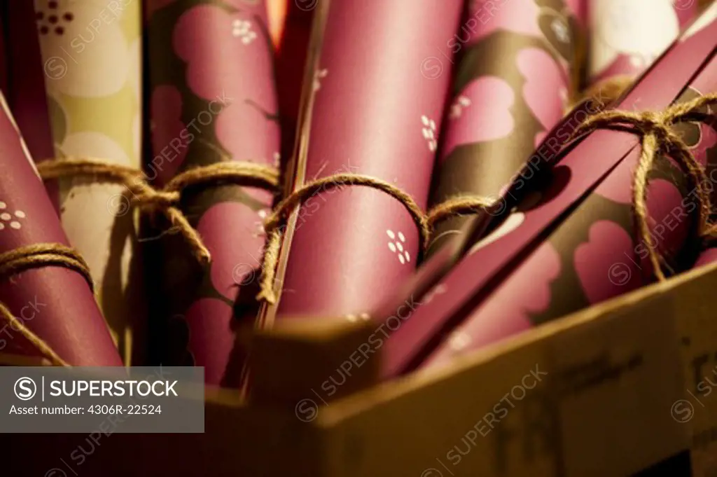 Golden and pink gift-wrap paper, Denmark.