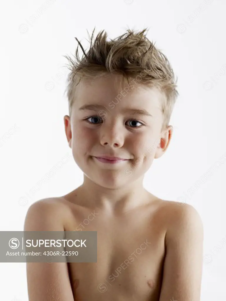 Portrait of shirtless boy