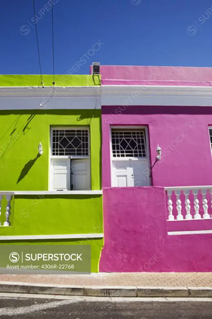 Brightly colored buildings, South Africa.