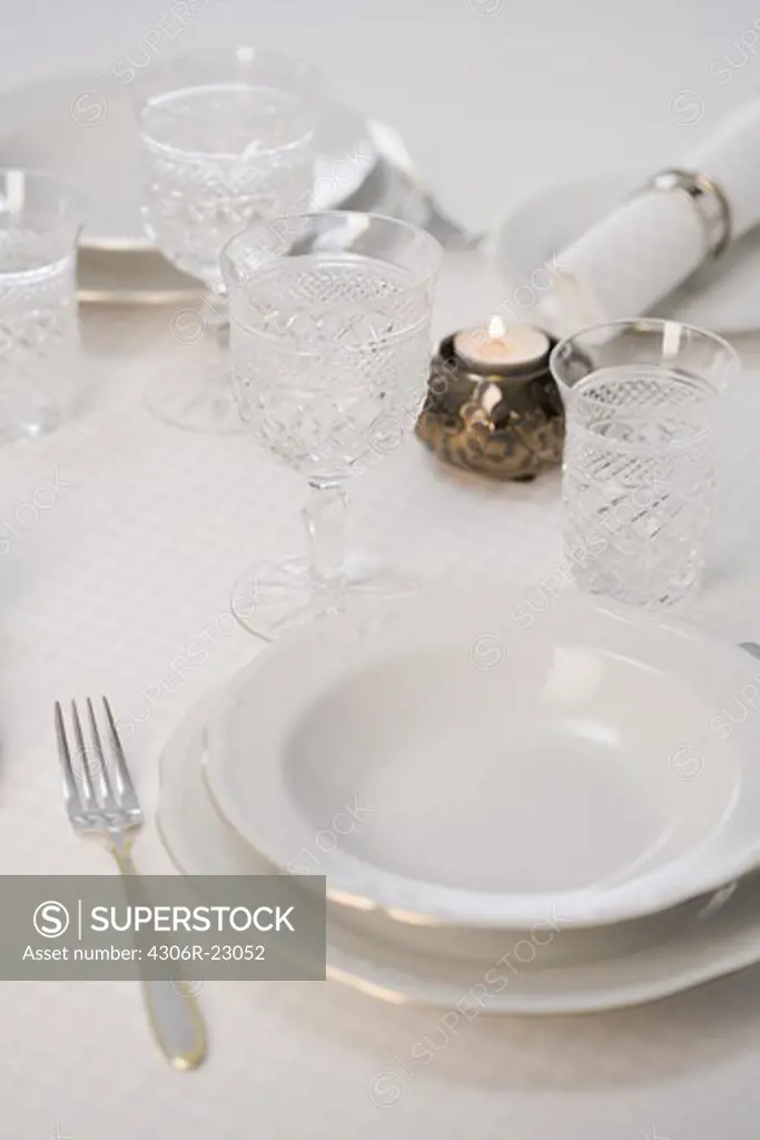 A table laid for a special occasion.