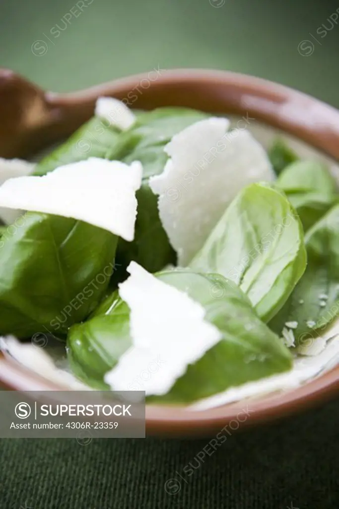 Basil and Parmesan cheese, Sweden.