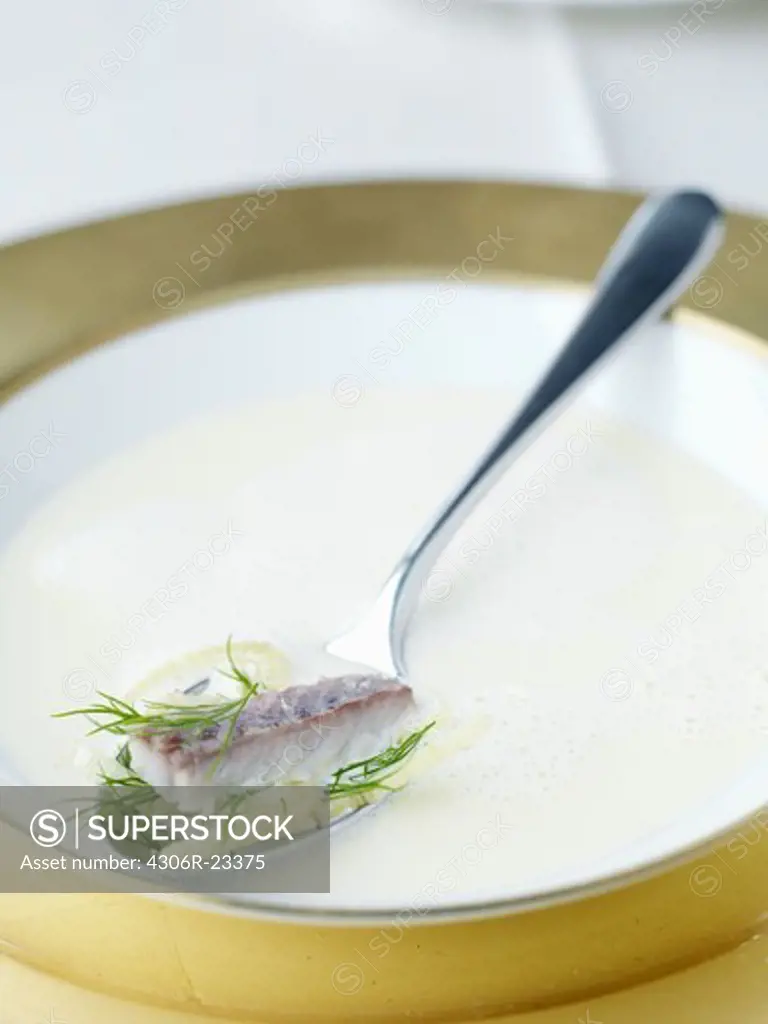 Fish-soup, close-up, Sweden.