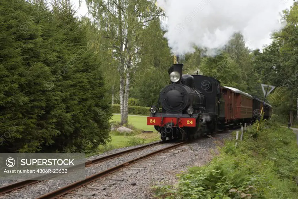 An old black steam engine, Sweden.