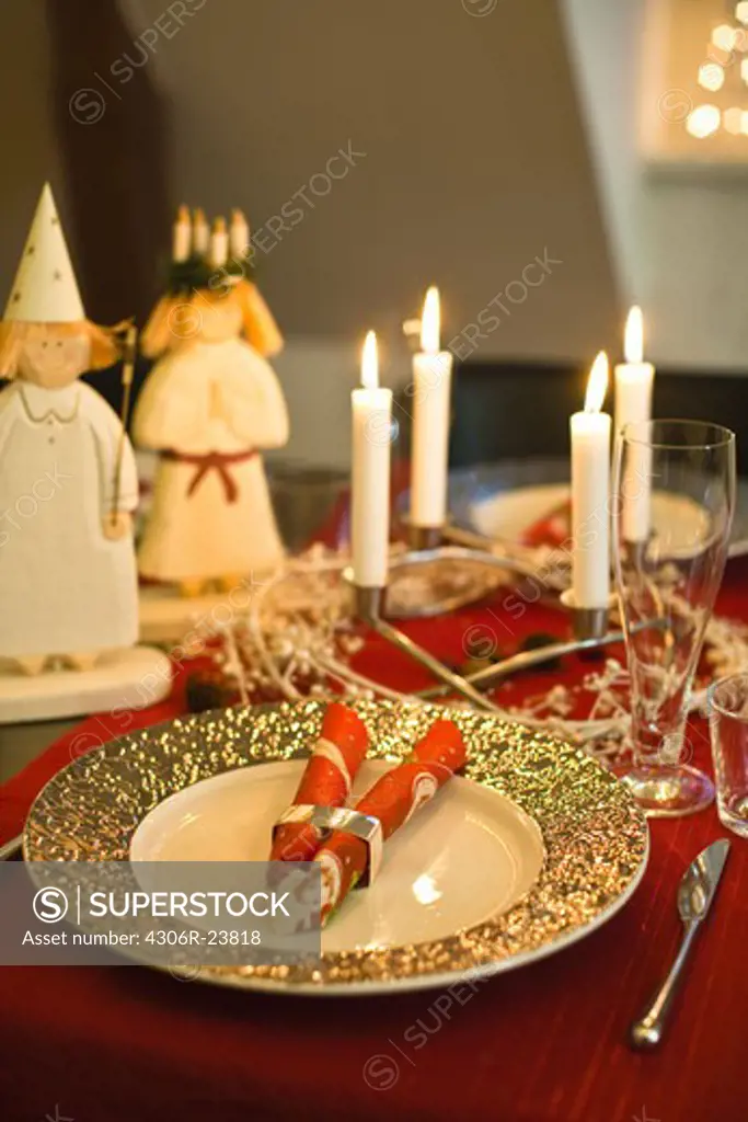 Traditional christmas dinner decoration
