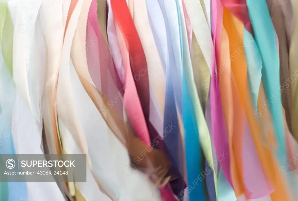 Multi coloured piece of cloth, close-up