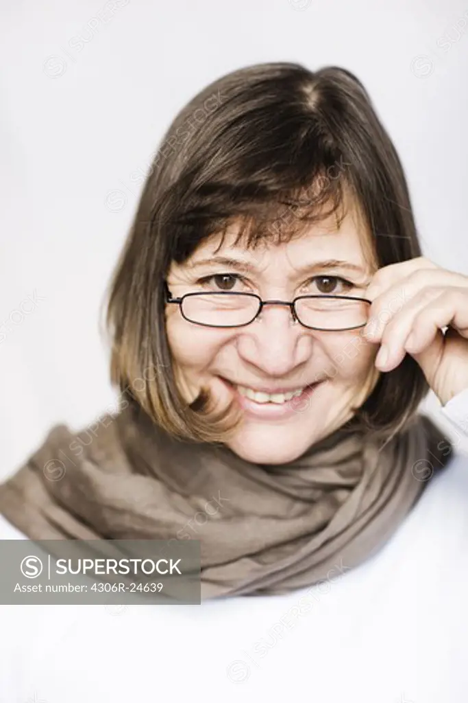 Smiling woman wearing spectacles