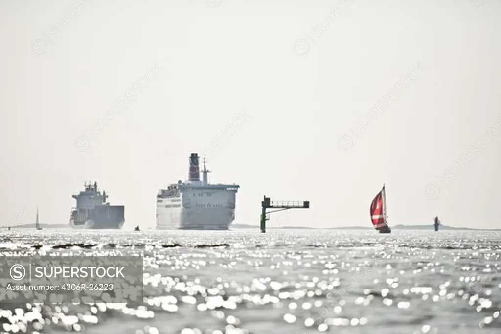 Ships at sea.