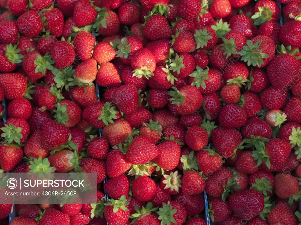 Heap of strawberries, full frame