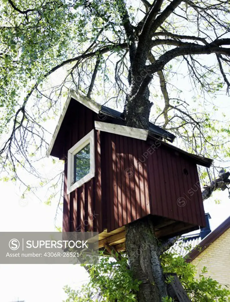 Low angle view of tree house