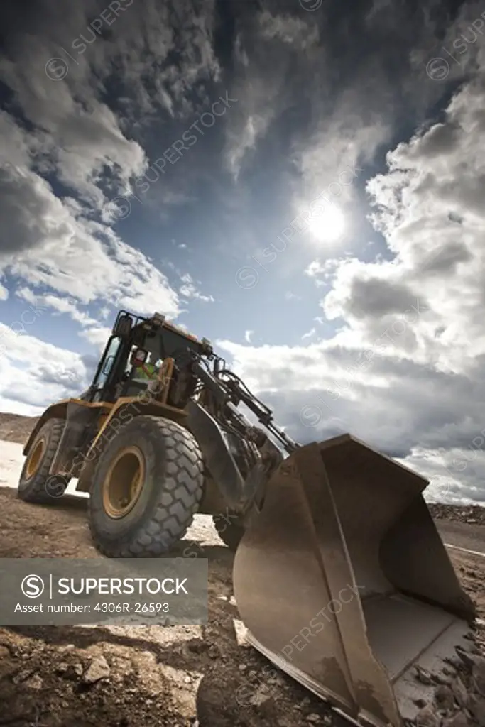 Low angle view of bulldozer