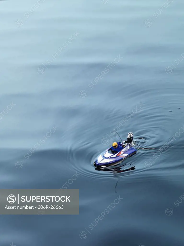 Toy boat on water