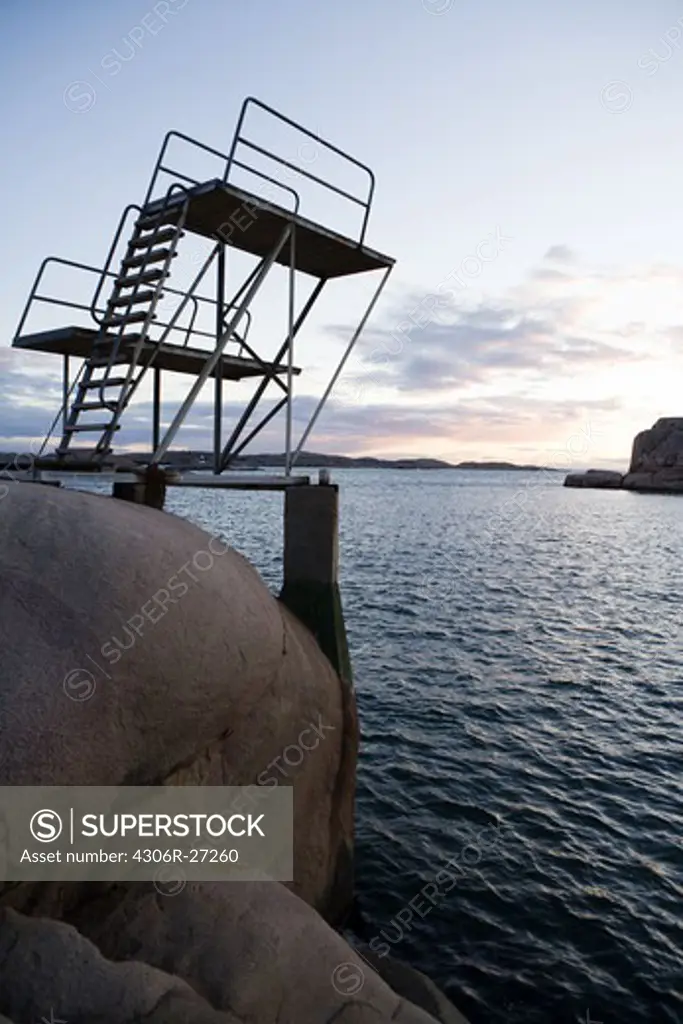A diving tower by the sea, Smogen, Bohuslan, Sweden.