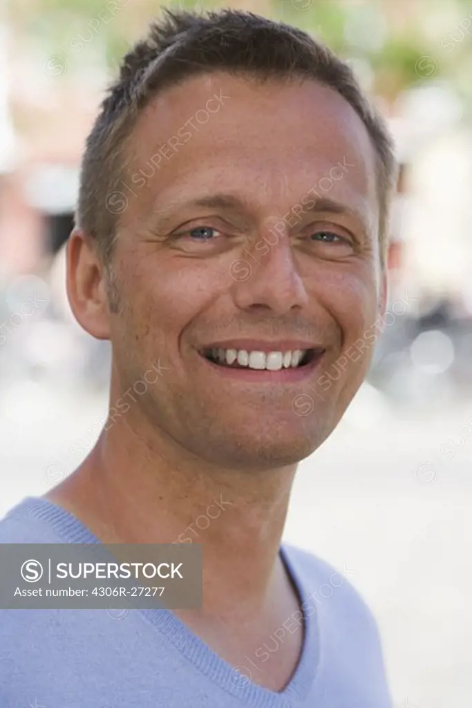 Portrait of a smiling man, Sweden.