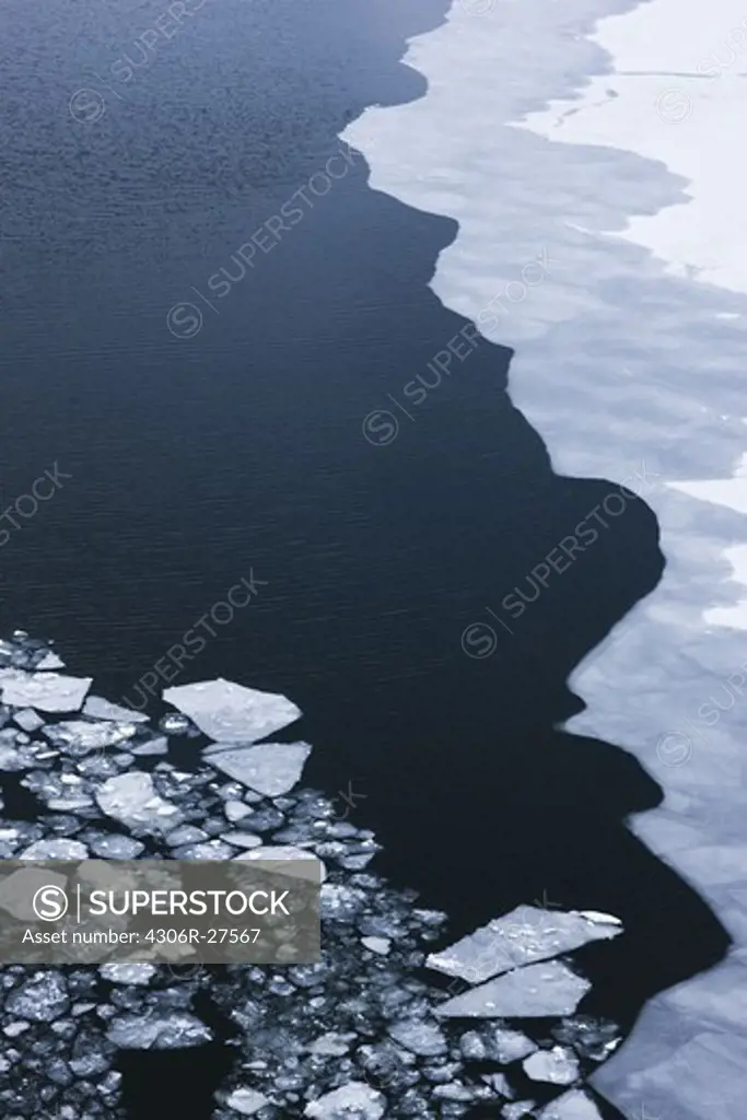 Ice floes floating on sea surface