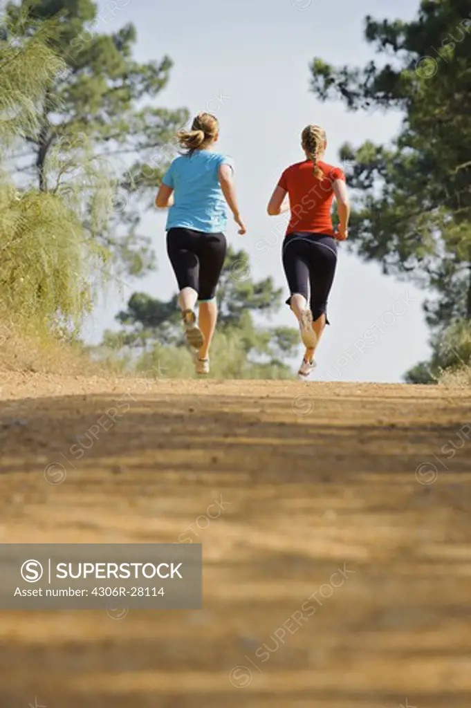 Young women jogging