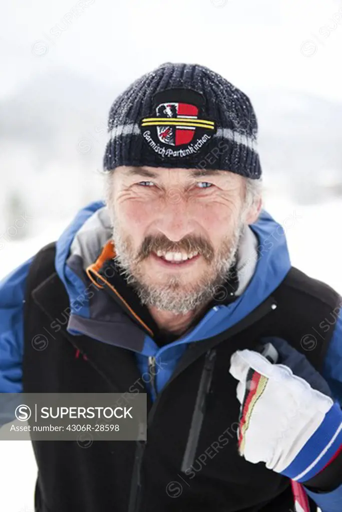 Portrait of smiling skier