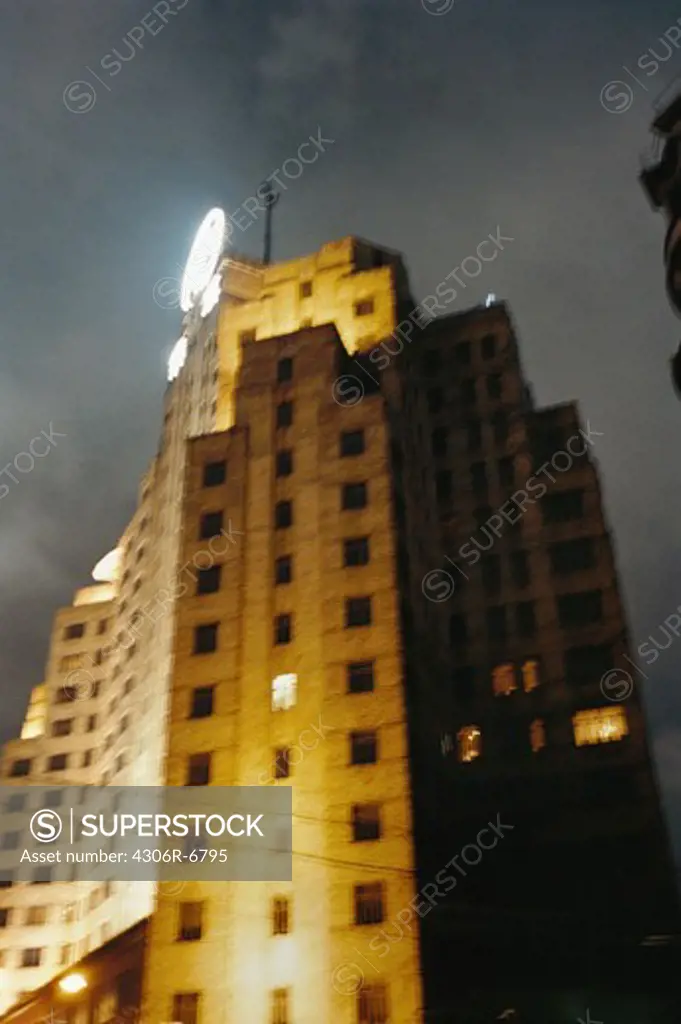 Illuminated exterior of building at night
