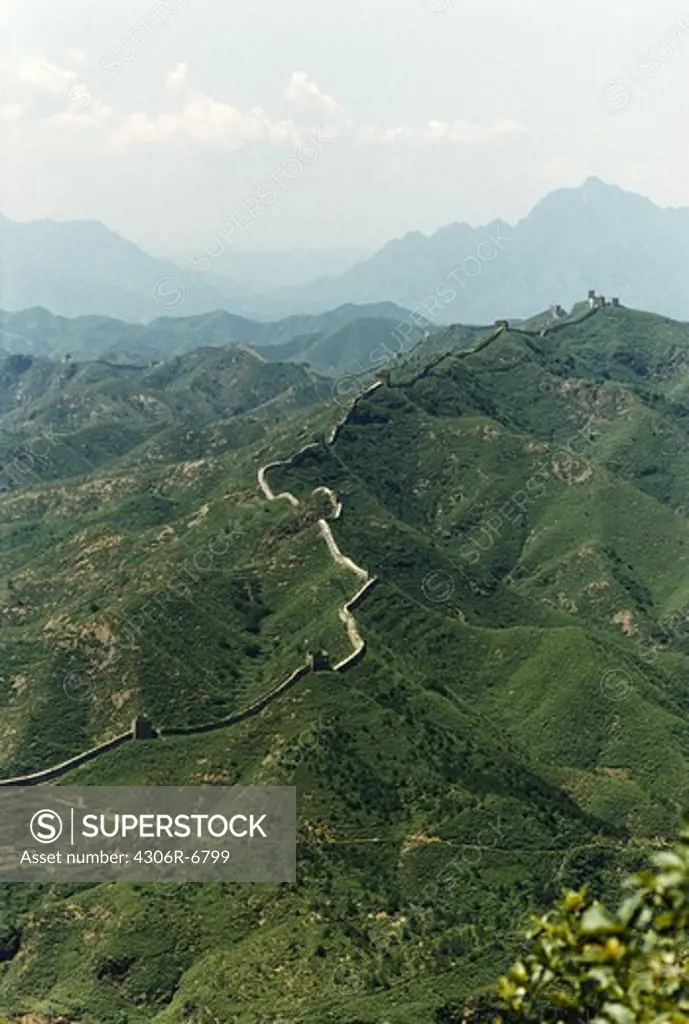 Elevated view of Great Wall of China