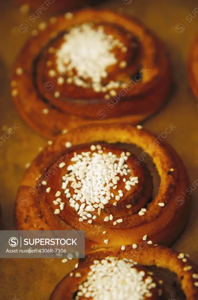 Close-up of cinnamon buns