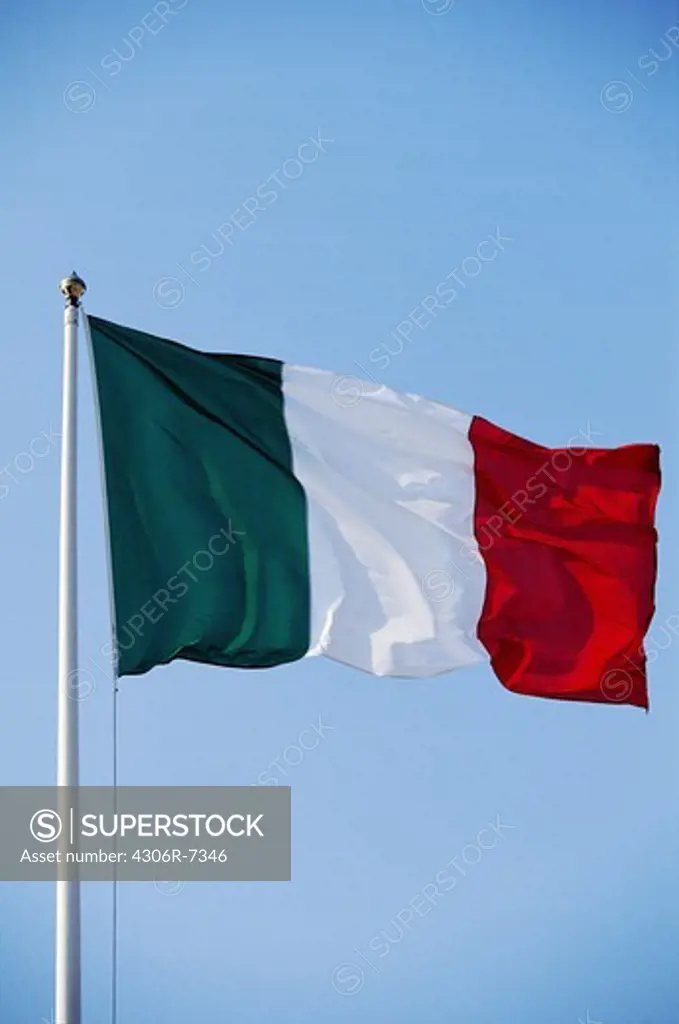 The flag of Italy.