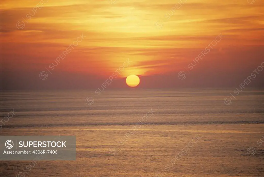 View of sunset over sea