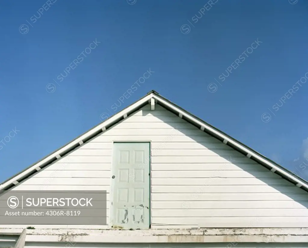 Door on gable of house