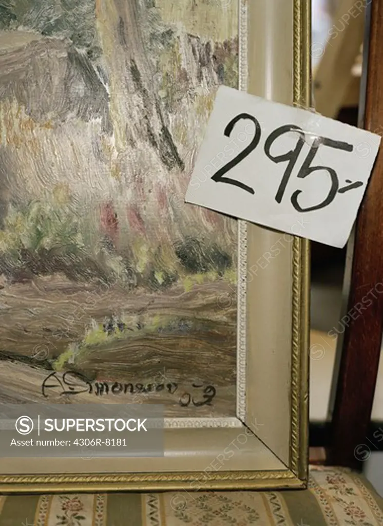 Photo frame on display with price tag