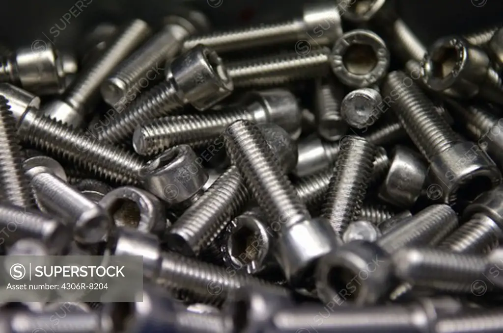 Close-up of large number of screws