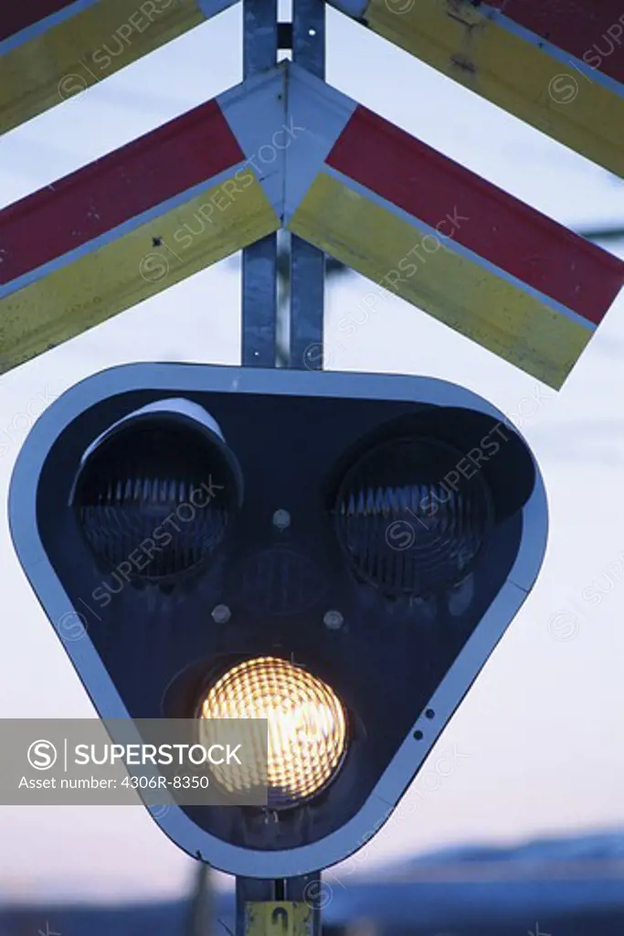 Close-up of illuminated traffic light