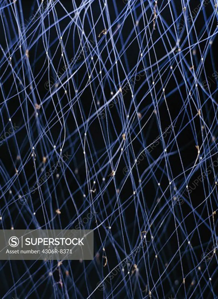 Close-up of blue fishing net