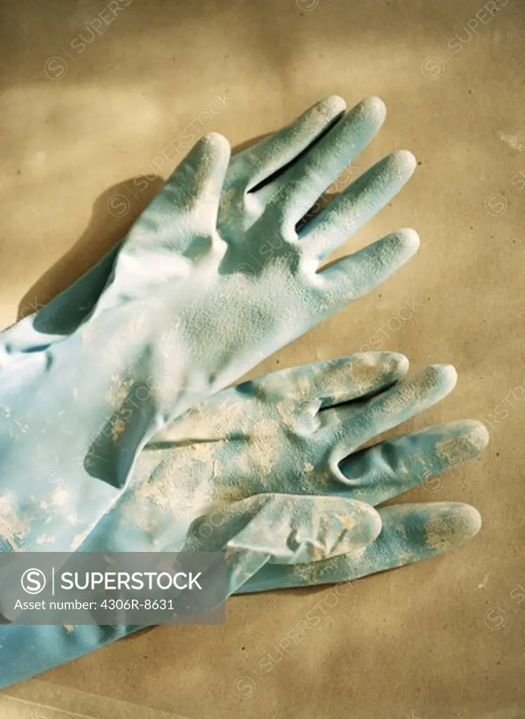 Close-up of dirty gloves