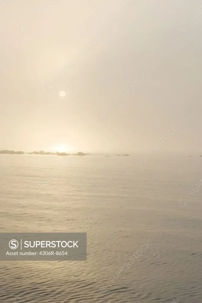 View of seascape at dawn