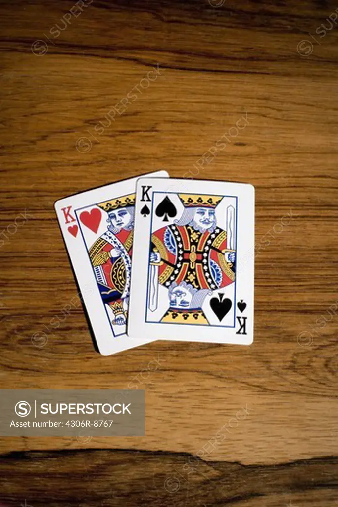 Poker, pair of kings, close-up.
